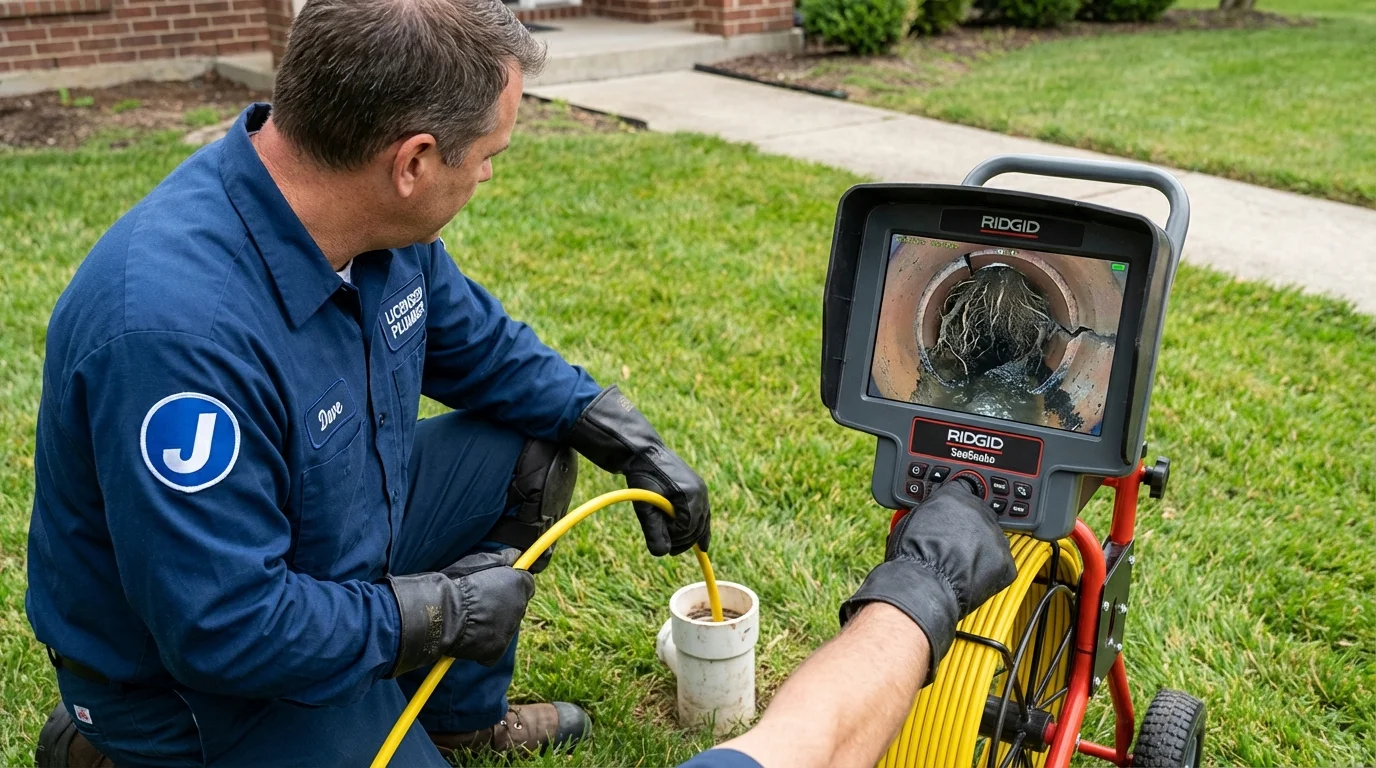 Sewer camera inspection being performed by Johns Plumbing LLC in Gainesville